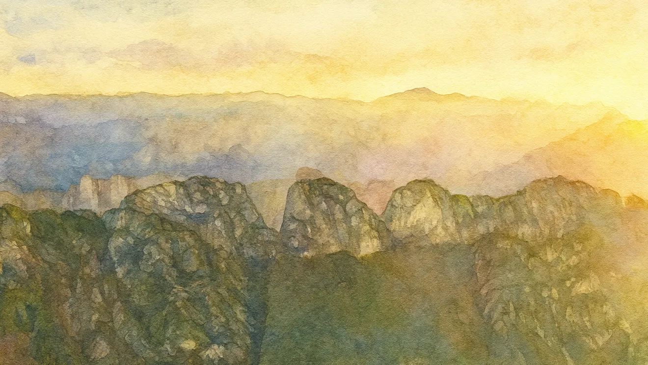 Acuarela en la montaña